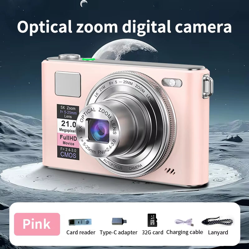 21MP Digital Camera 5K HD Autofocus Vlog Recording Multi Scene Compatible Portable Design CCD Video Recorder