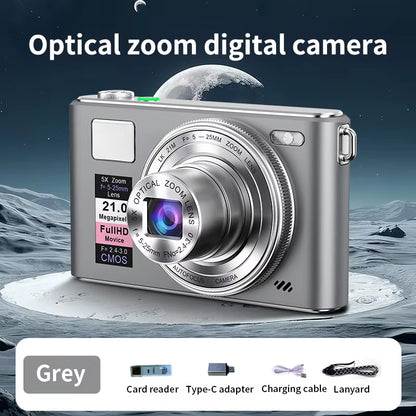 21MP Digital Camera 5K HD Autofocus Vlog Recording Multi Scene Compatible Portable Design CCD Video Recorder