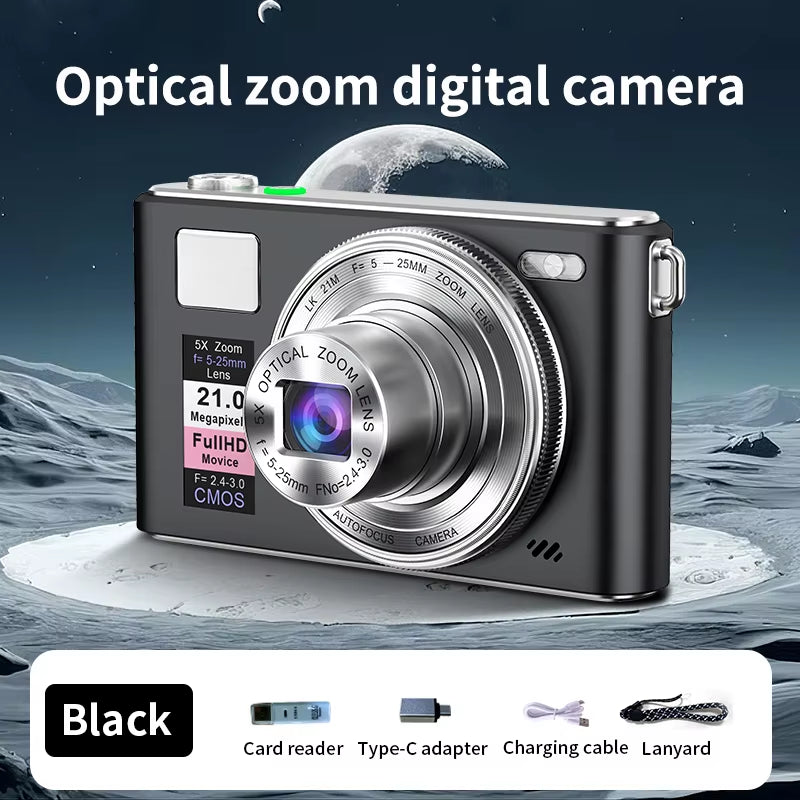21MP Digital Camera 5K HD Autofocus Vlog Recording Multi Scene Compatible Portable Design CCD Video Recorder