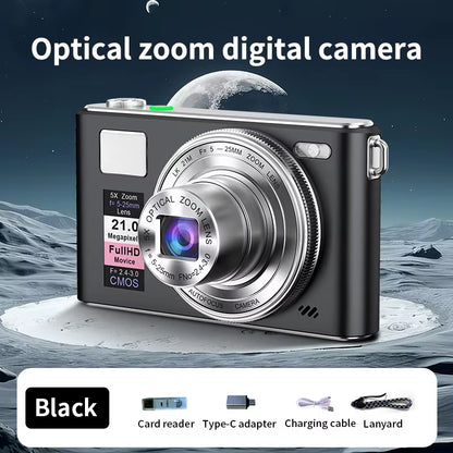21MP Digital Camera 5K HD Autofocus Vlog Recording Multi Scene Compatible Portable Design CCD Video Recorder