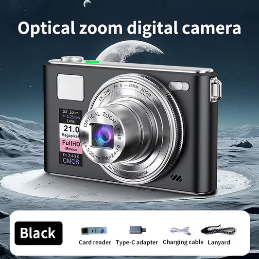 21MP Digital Camera 5K HD Autofocus Vlog Recording Multi Scene Compatible Portable Design CCD Video Recorder