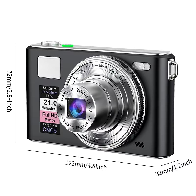 21MP Digital Camera 5K HD Autofocus Vlog Recording Multi Scene Compatible Portable Design CCD Video Recorder