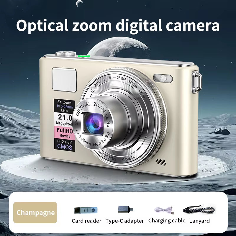 21MP Digital Camera 5K HD Autofocus Vlog Recording Multi Scene Compatible Portable Design CCD Video Recorder