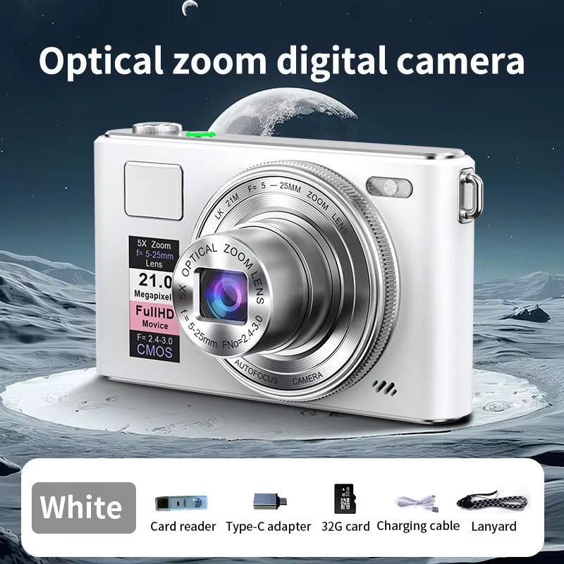 21MP Digital Camera 5K HD Autofocus Vlog Recording Multi Scene Compatible Portable Design CCD Video Recorder